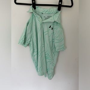Kids green Under Armour golf shirt